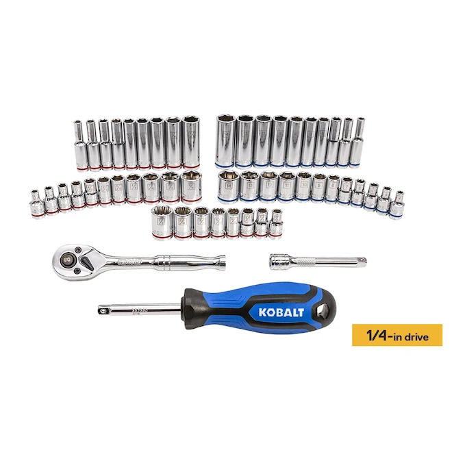 Kobalt Standard (SAE) And Metric Polished Chrome Mechanic's Tool Set With Tool Case - 127-Piece 4 Kobalt Standard (SAE) And Metric Polished Chrome Mechanic's Tool Set With Tool Case - 127-Piece - Image 2