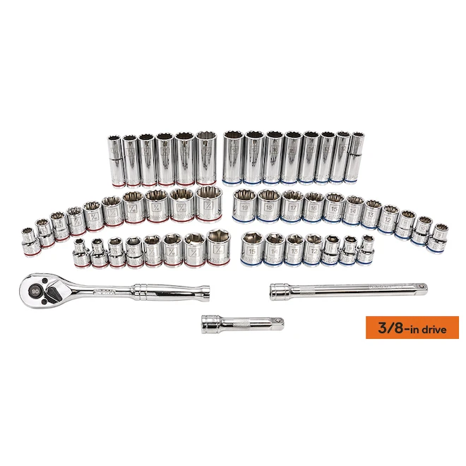 Kobalt Standard (SAE) And Metric Polished Chrome Mechanic's Tool Set With Tool Case - 127-Piece 6 Kobalt Standard (SAE) And Metric Polished Chrome Mechanic's Tool Set With Tool Case - 127-Piece - Image 4