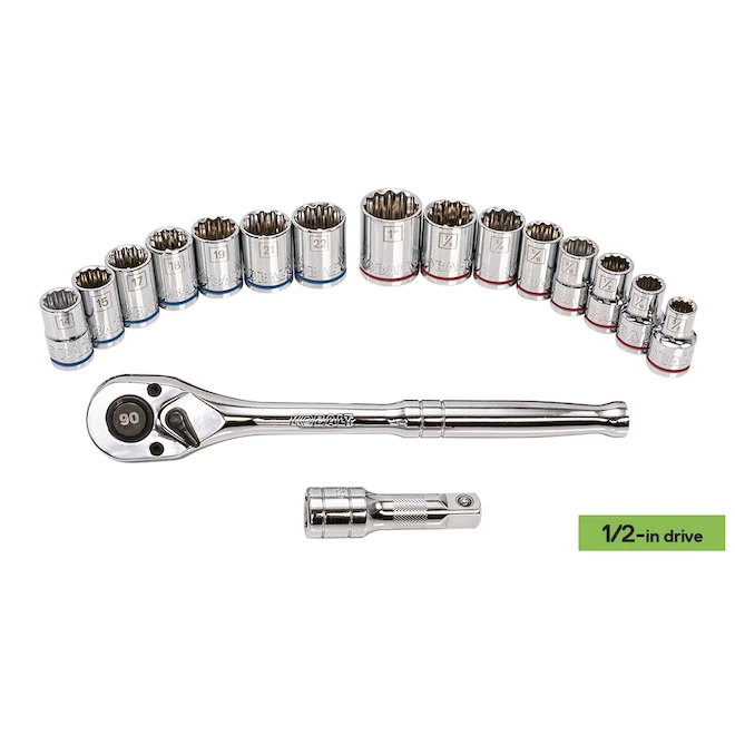 Kobalt Standard (SAE) And Metric Polished Chrome Mechanic's Tool Set With Tool Case - 127-Piece 7 Kobalt Standard (SAE) And Metric Polished Chrome Mechanic's Tool Set With Tool Case - 127-Piece - Image 5