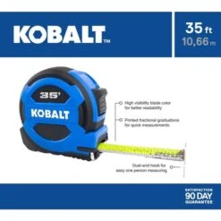 Kobalt 35-ft Blue Self-Locking Measuring Tape -Kobalt 32435014ea L