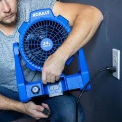 Kobalt 24-V Max Cordless Jobsite Fan - 600-CFM - Blue - Bare Tool Without Battery -Kobalt 45595009d L