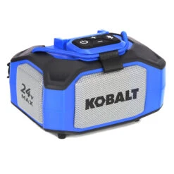 Kobalt 24 V Max Bluetooth Speaker - USB And Auxiliary Ports - Grey And Blue - Bare Tool Without Battery -Kobalt 45595032b L